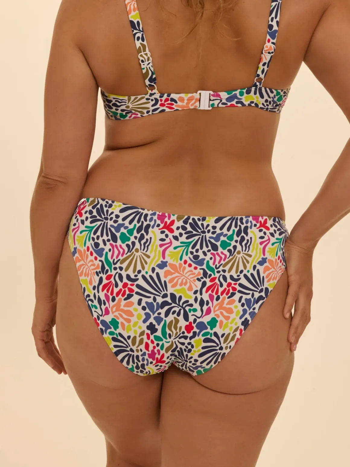 Culotte de bain - Imprimé tropico blanc