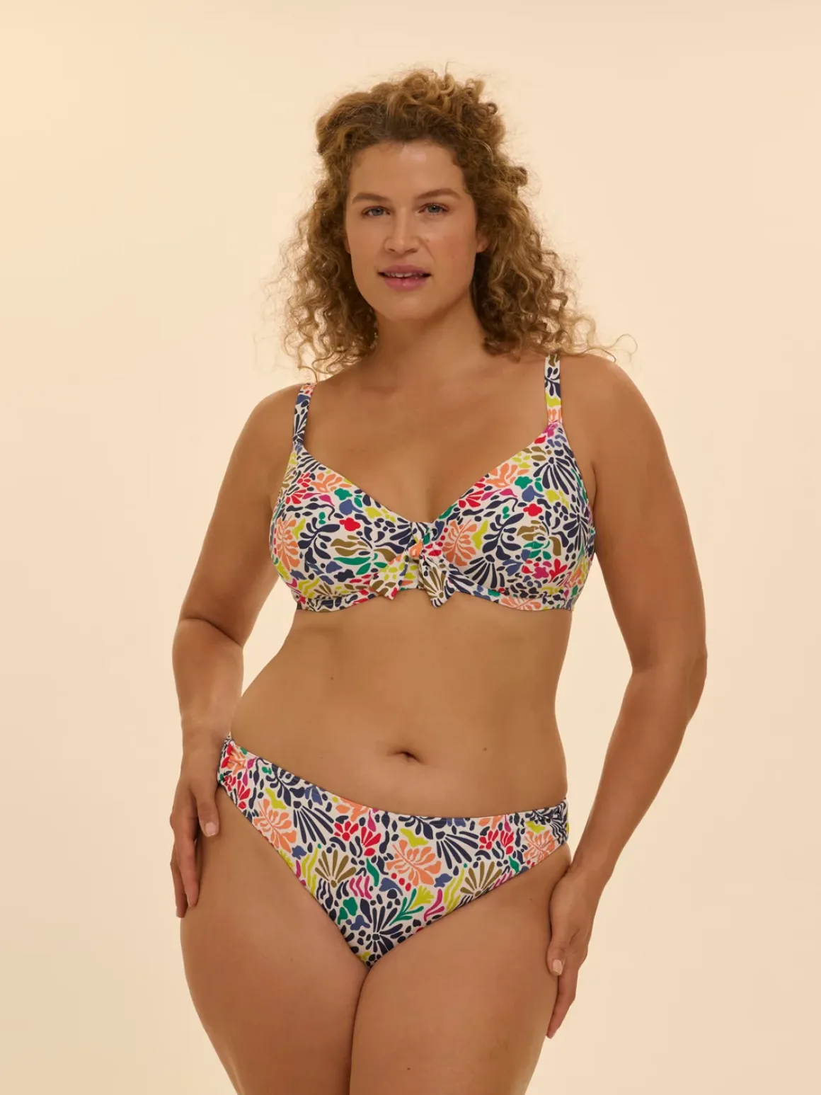 Culotte de bain - Imprimé tropico blanc