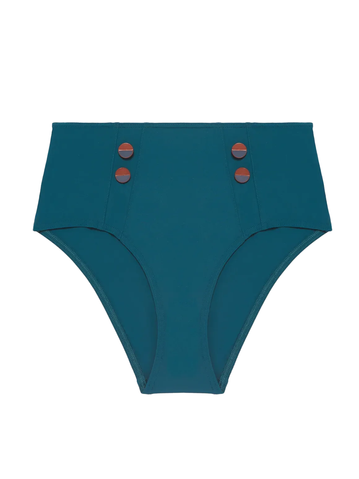 Culotte de bain taille haute - Bleu mystère