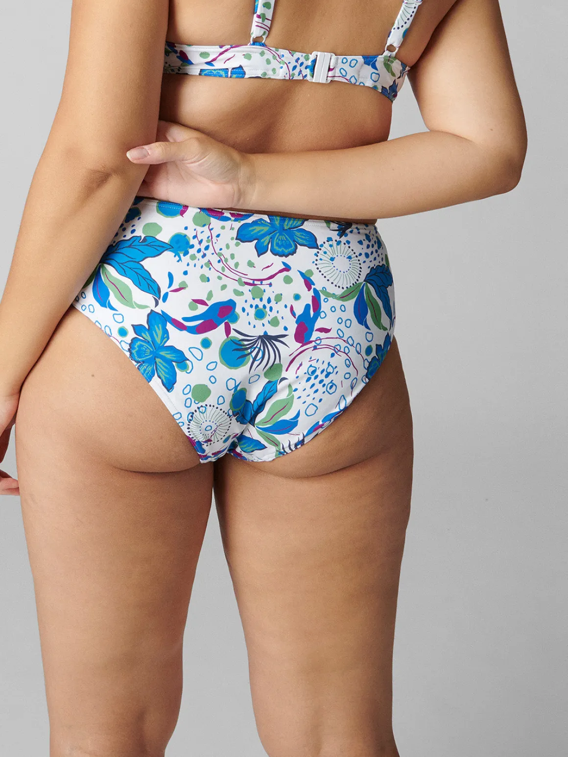 Culotte de bain taille haute - Blanc Littoral