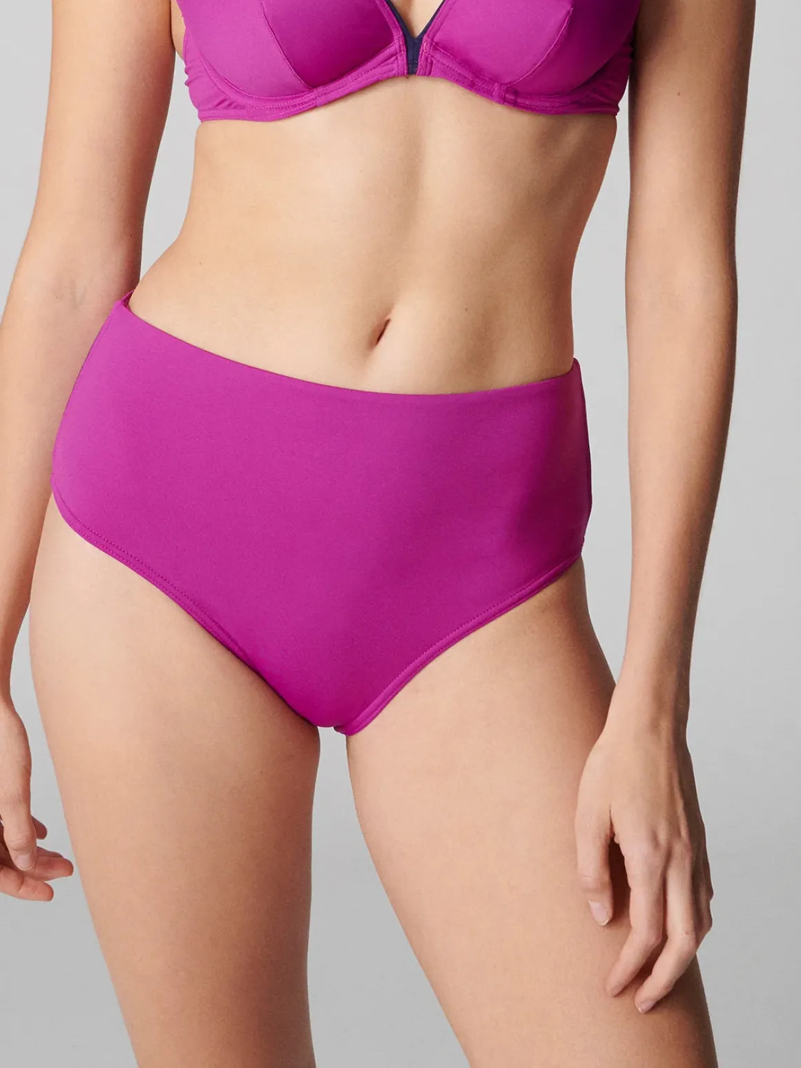 Culotte de bain taille haute - Bougainvillier