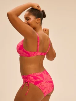 Culotte de bain taille haute - Imprimé Bright Rose