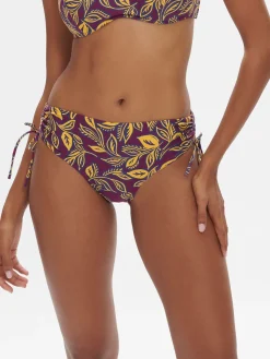 Culotte de bain taille haute - Imprimé Violet Agadir