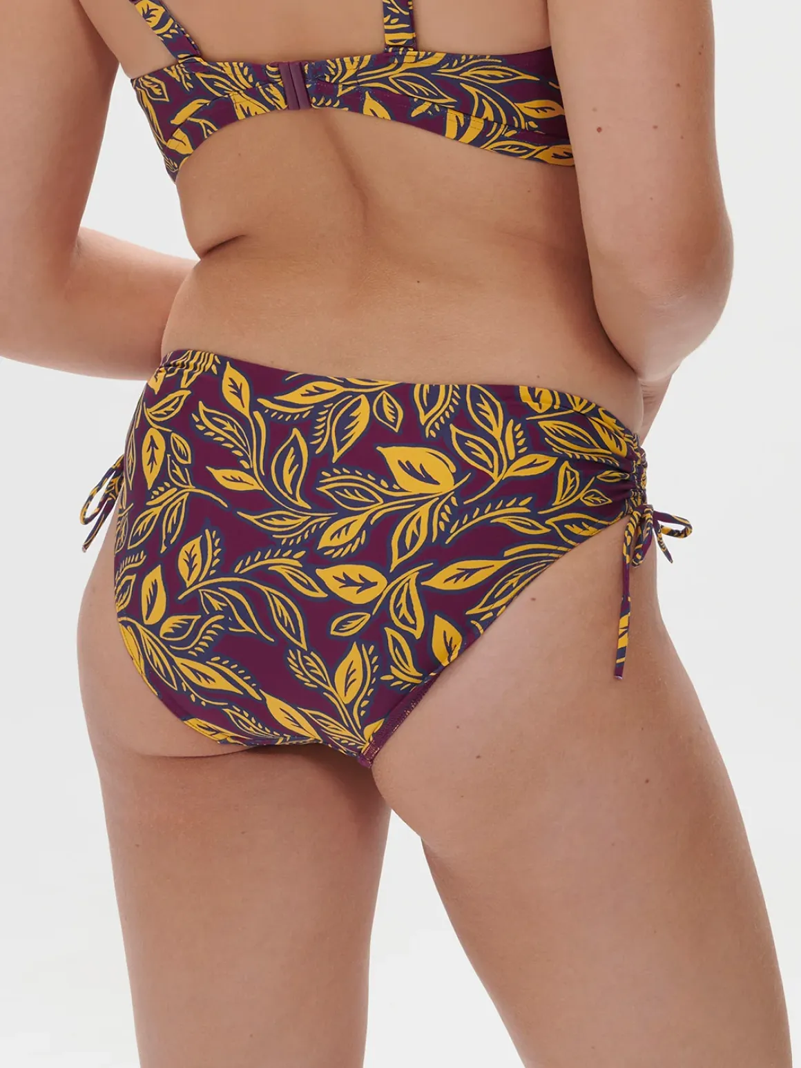Culotte de bain taille haute - Imprimé Violet Agadir