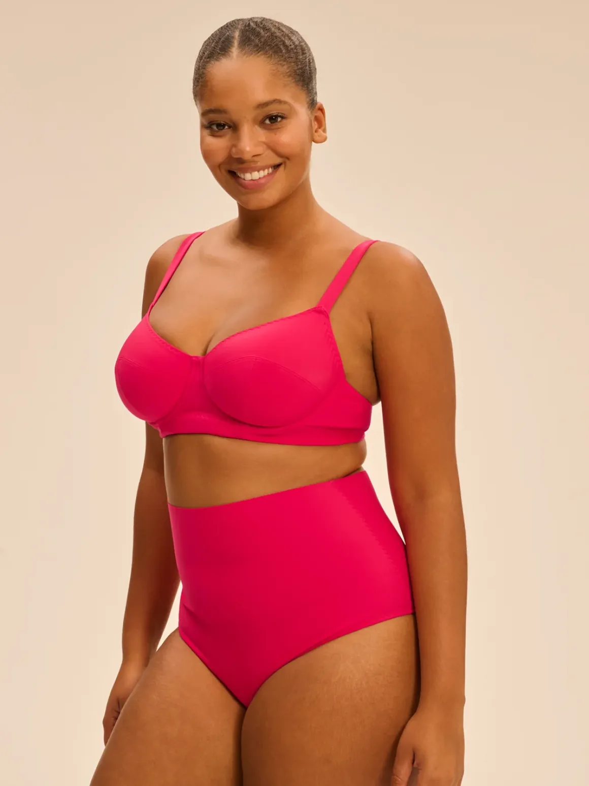 Culotte de bain taille haute - Lipstick