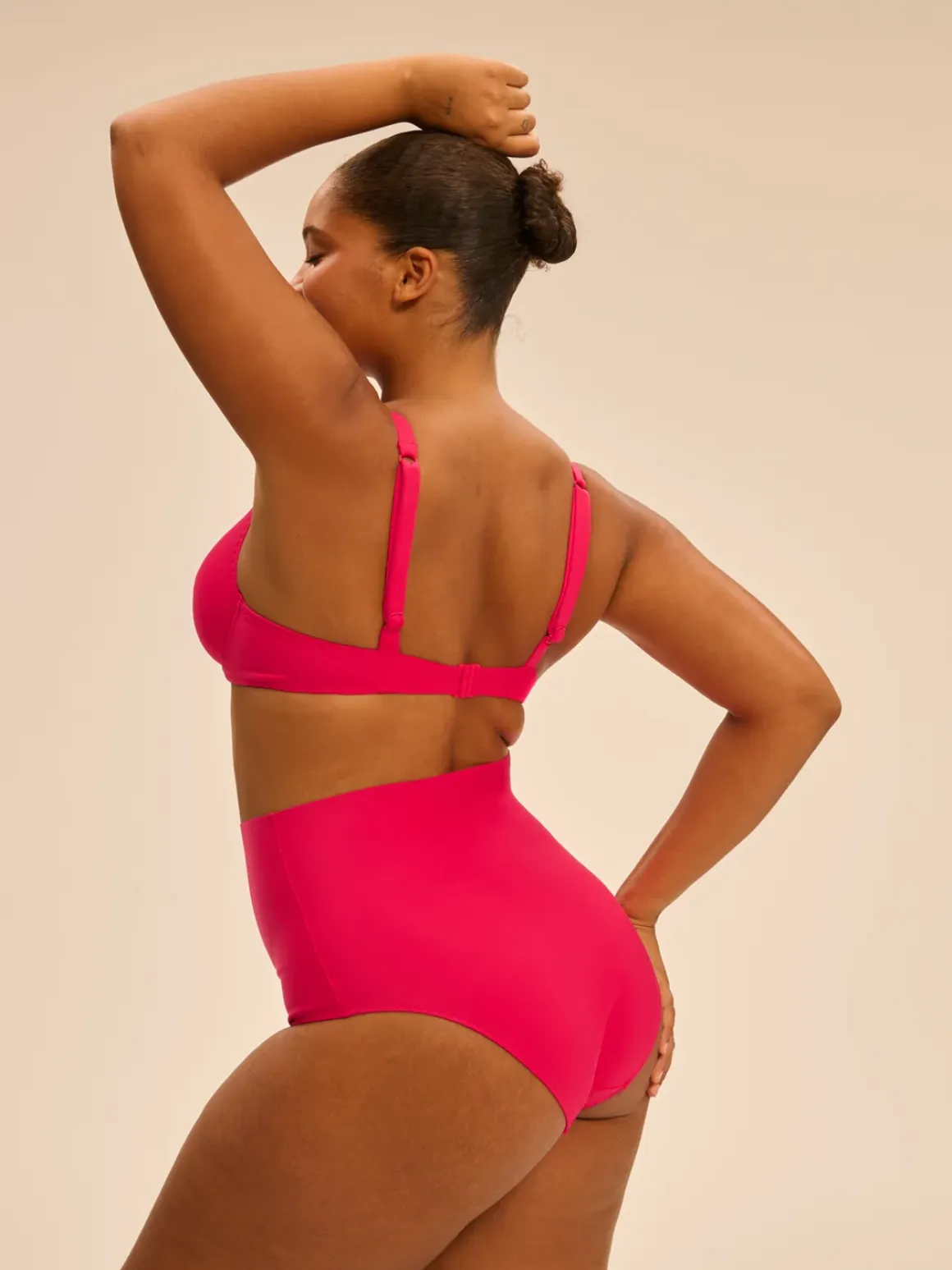 Culotte de bain taille haute - Lipstick