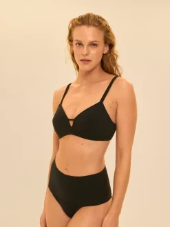 Culotte de bain taille haute - Noir