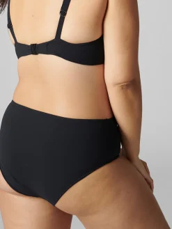 Culotte de bain taille haute - Noir