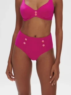 Culotte de bain taille haute - Rose Hibiscus