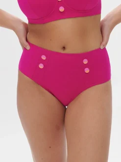 Culotte de bain taille haute - Rose Hibiscus