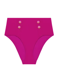 Culotte de bain taille haute - Rose Hibiscus
