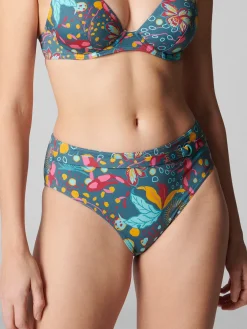 Culotte de bain taille haute - Vert Lagune