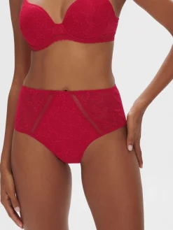Culotte taille haute - Rubis/rose
