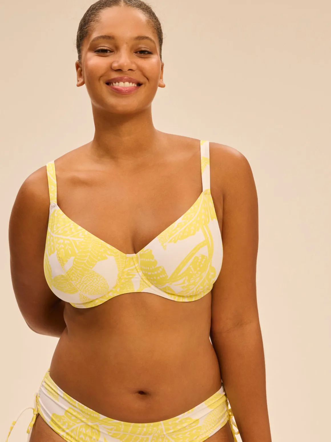 Haut de maillot de bain avec armatures - Imprimé Pluméria