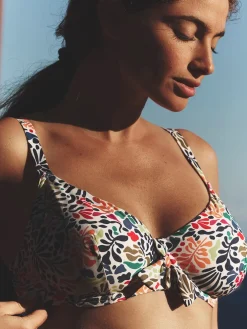 Haut de maillot de bain avec armatures - Imprimé tropico blanc