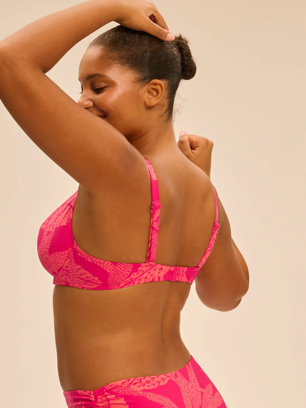 Haut de maillot de bain avec armatures - Imprimé Bright Rose