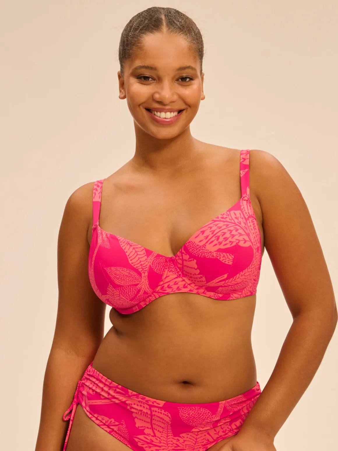 Haut de maillot de bain avec armatures - Imprimé Bright Rose