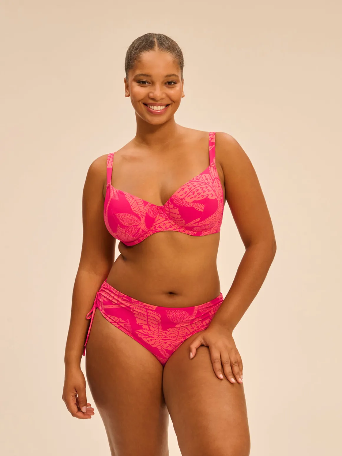 Haut de maillot de bain avec armatures - Imprimé Bright Rose