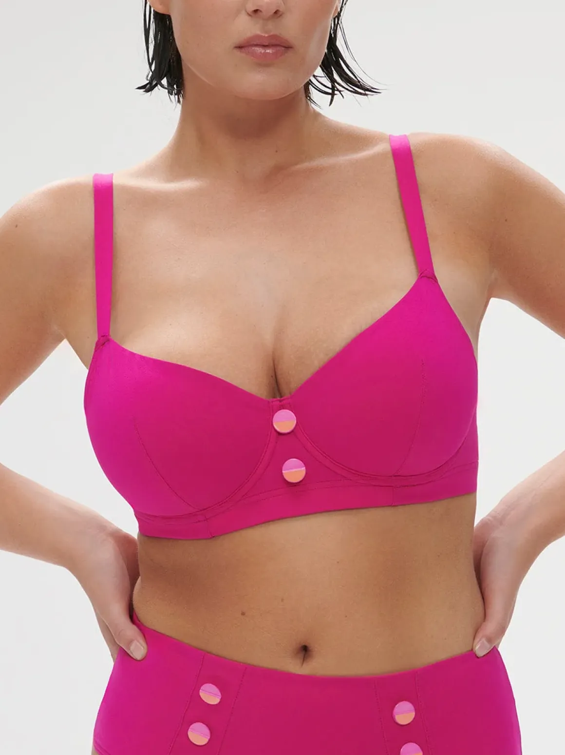 Haut de maillot de bain avec armatures - Rose Hibiscus