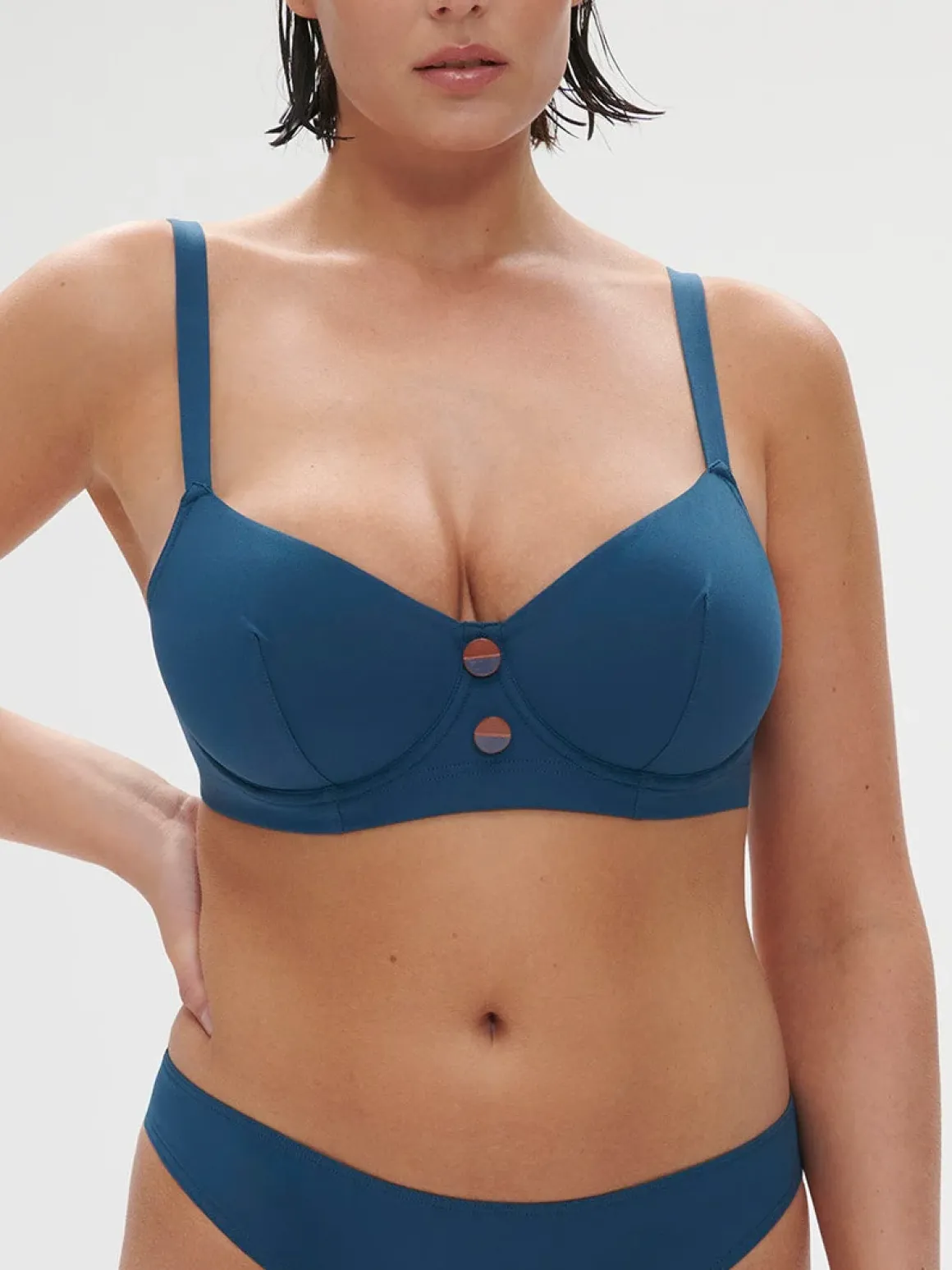 Haut de maillot de bain avec armatures - Bleu mystère