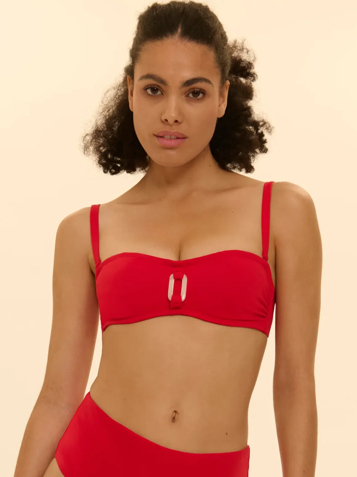 Haut de maillot de bain bandeau mousse avec armatures - Ecarlate