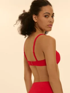 Haut de maillot de bain bandeau mousse avec armatures - Ecarlate