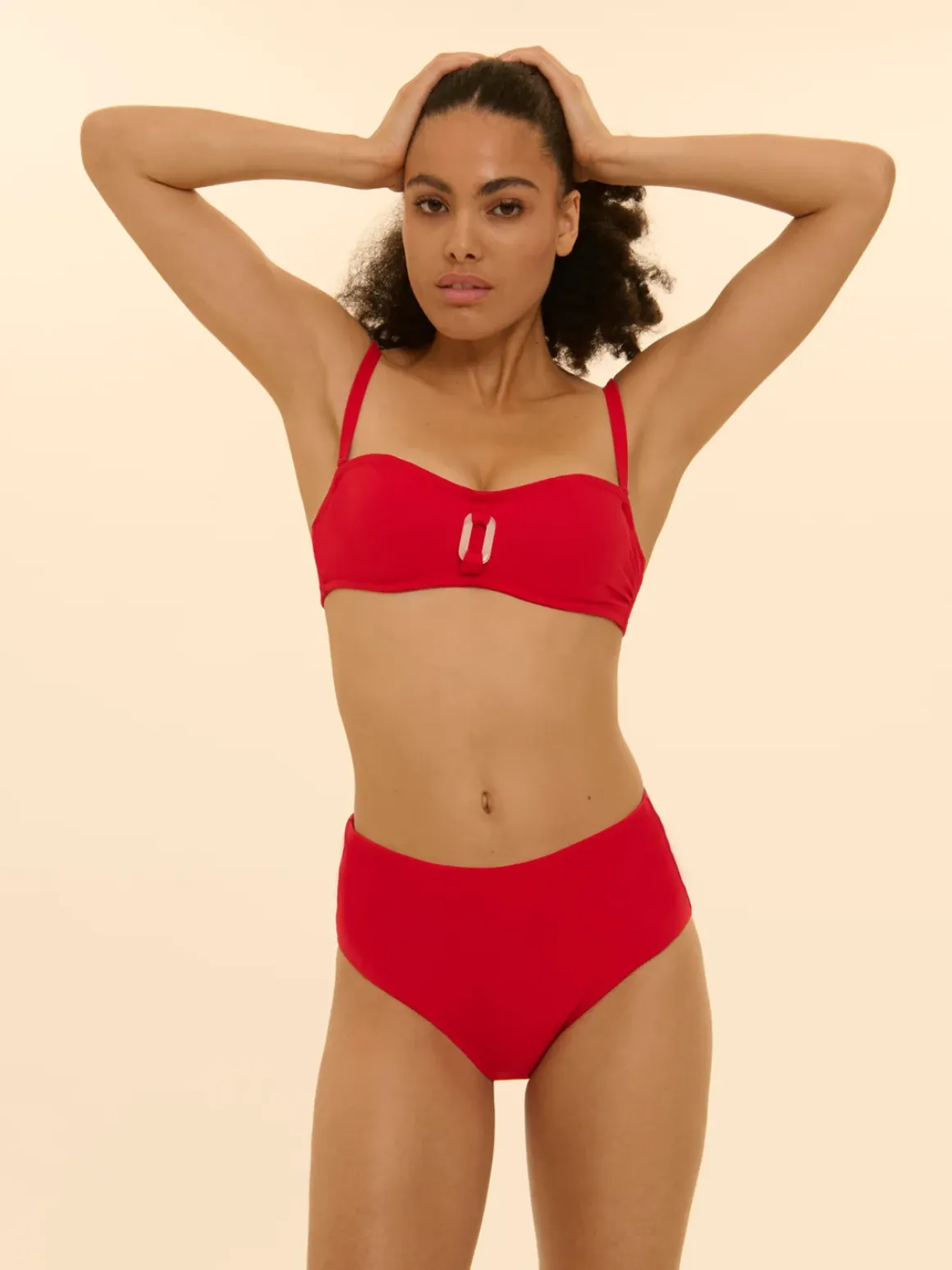 Haut de maillot de bain bandeau mousse avec armatures - Ecarlate