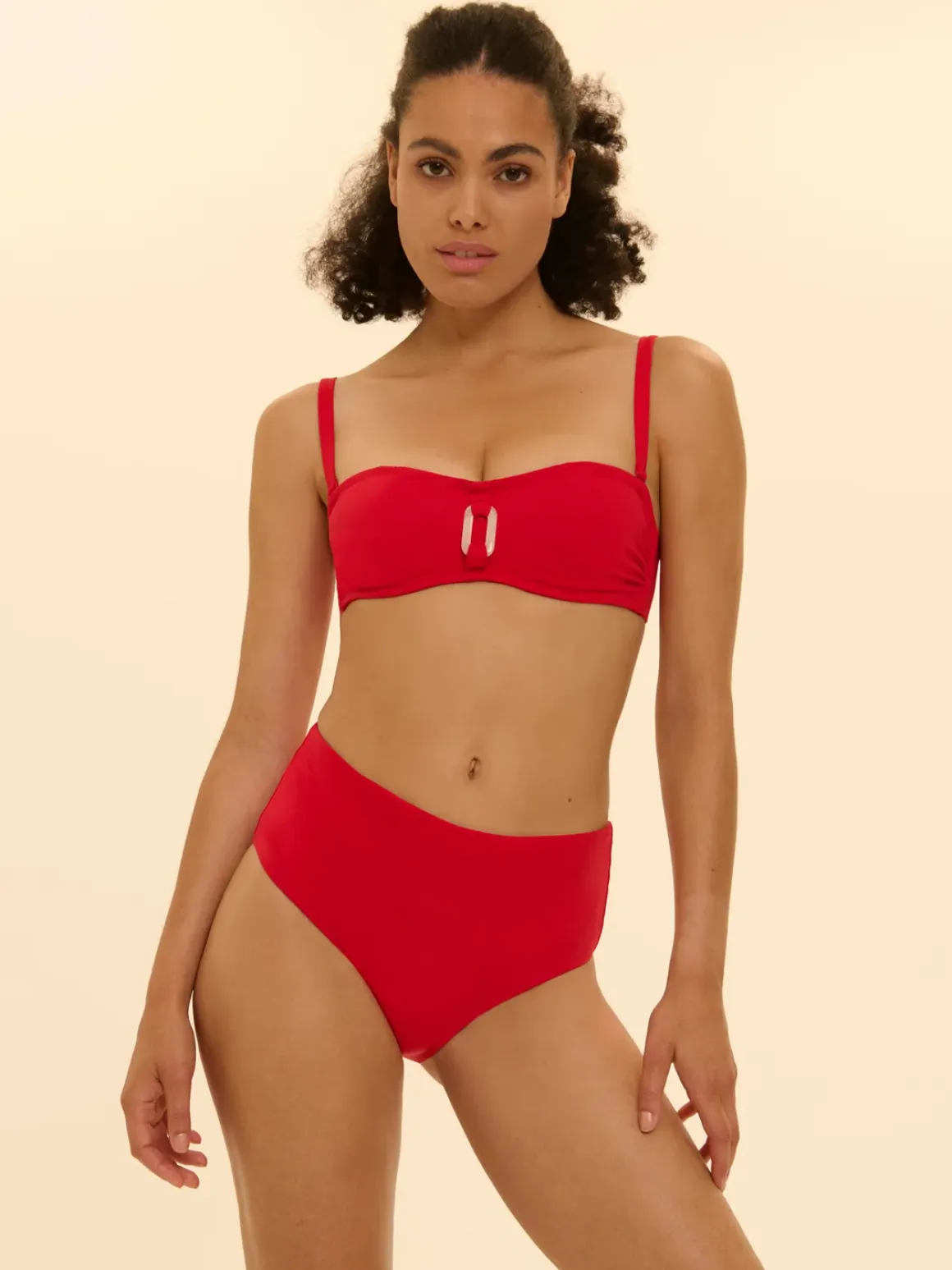 Haut de maillot de bain bandeau mousse avec armatures - Ecarlate
