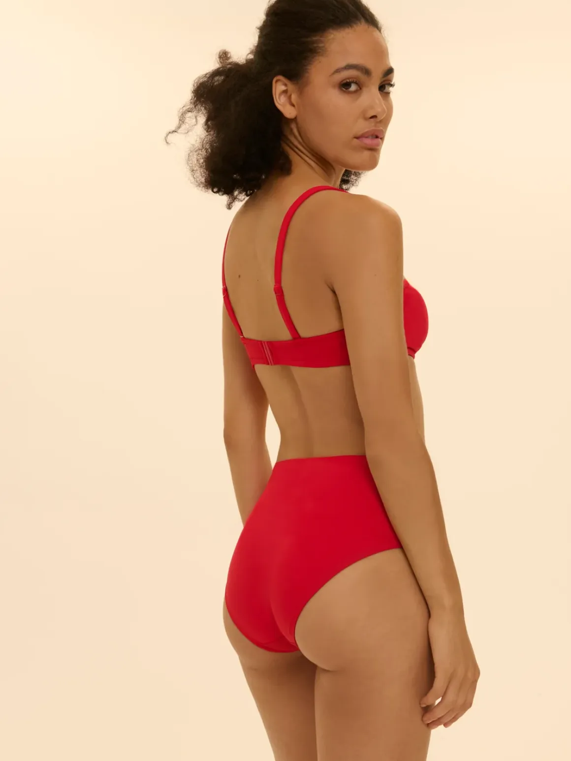 Haut de maillot de bain bandeau mousse avec armatures - Ecarlate