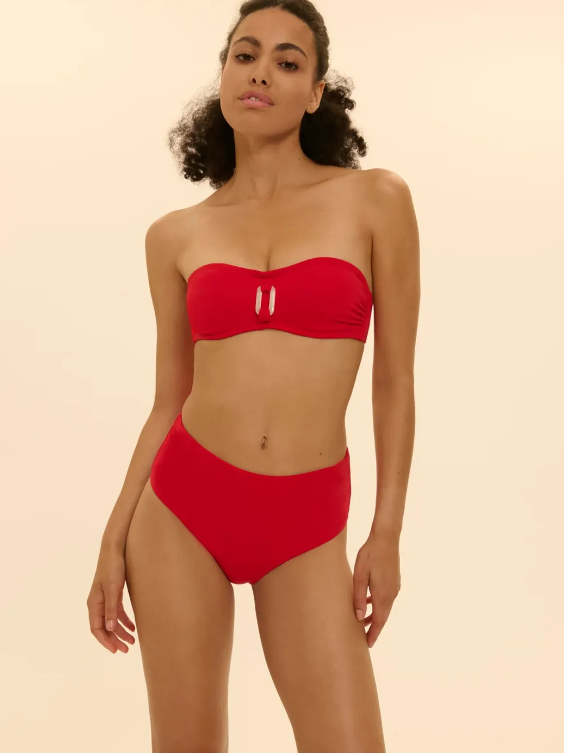 Haut de maillot de bain bandeau mousse avec armatures - Ecarlate