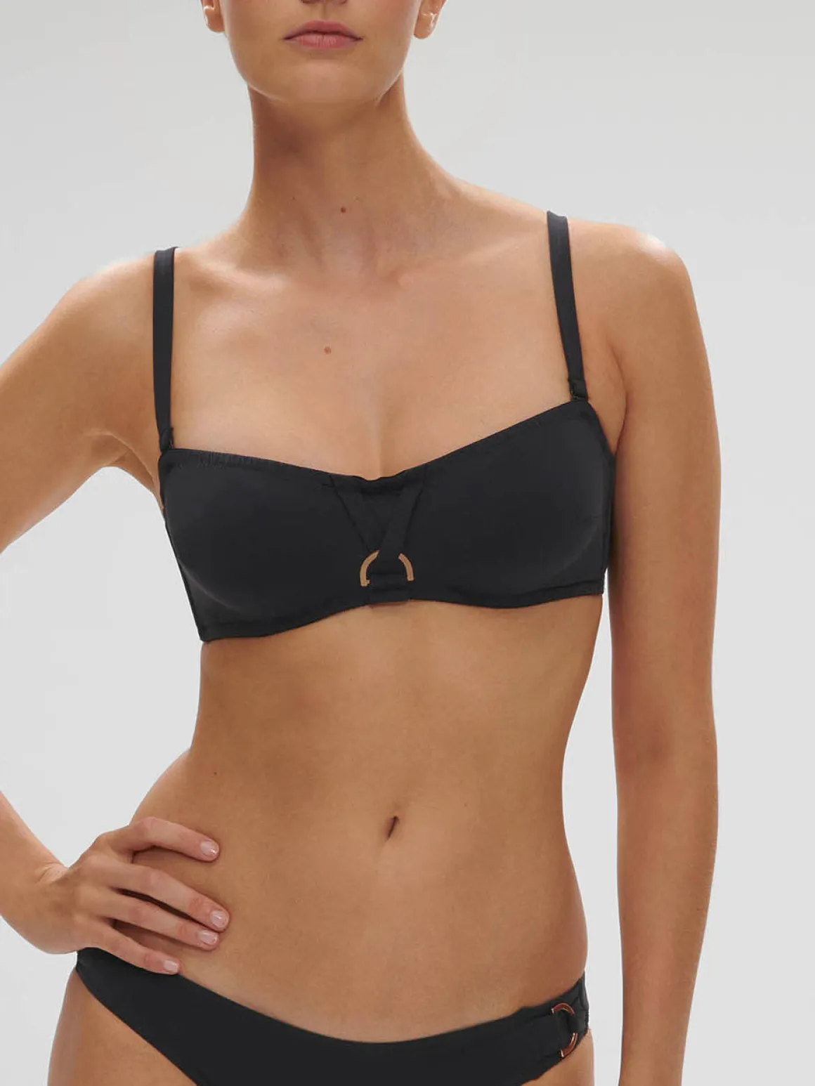 Haut de maillot de bain bandeau mousse avec armatures - Noir