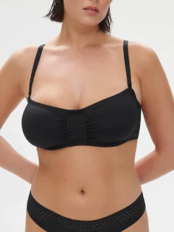 Haut de maillot de bain bandeau mousse avec armatures - Noir