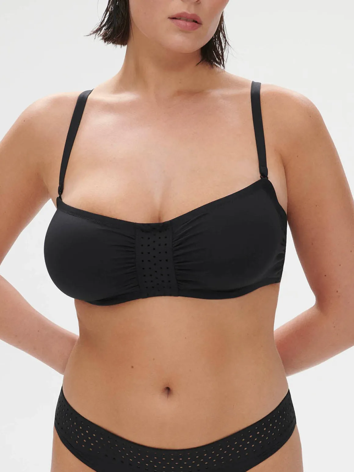 Haut de maillot de bain bandeau mousse avec armatures - Noir