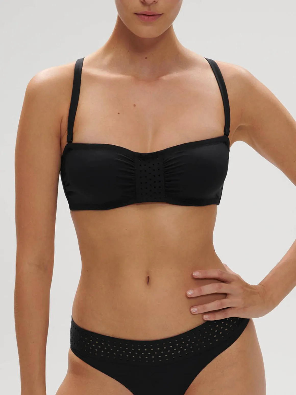 Haut de maillot de bain bandeau mousse avec armatures - Noir