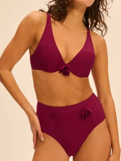 Haut de maillot de bain à coque - Cassis