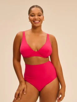 Haut de maillot de bain triangle avec armatures - Lipstick