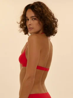 Haut de maillot de bain triangle sans armature - Ecarlate