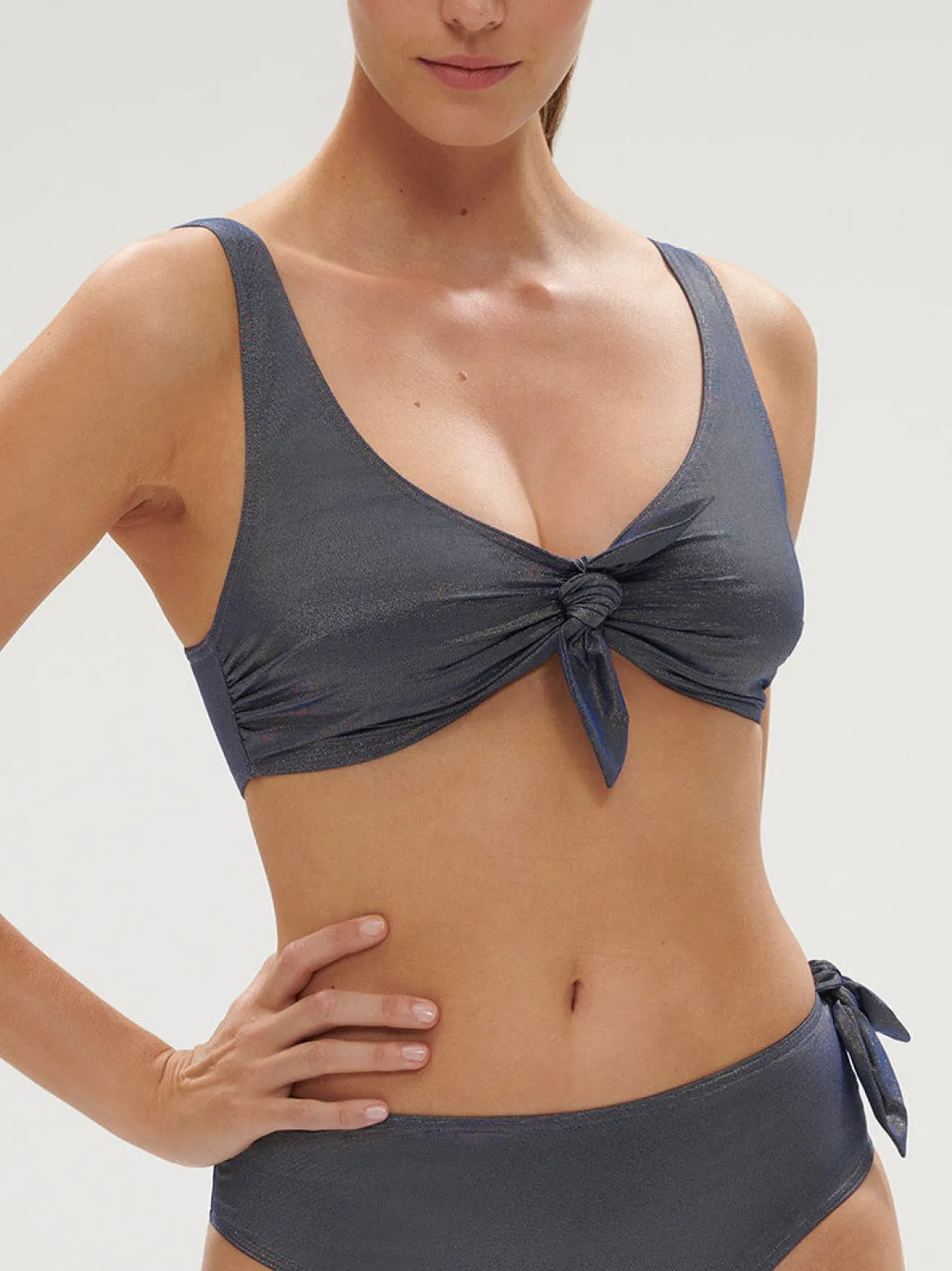 Haut de maillot de bain triangle sans armature - Lurex Midnight