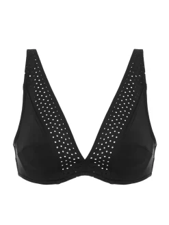Haut de maillot de bain triangle avec armatures - Noir