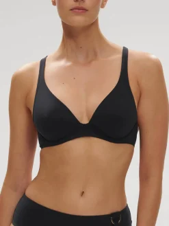 Haut de maillot de bain triangle avec armatures - Noir
