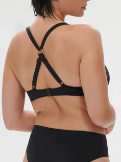 Haut de maillot de bain triangle avec armatures - Noir