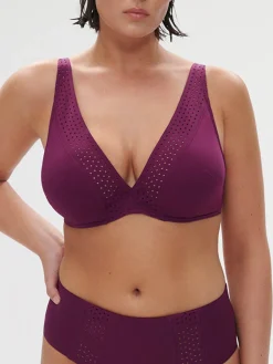 Haut de maillot de bain triangle avec armatures - Mûre