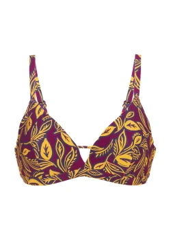 Haut de maillot de bain triangle avec armatures cachées - Imprimé Violet Agadir