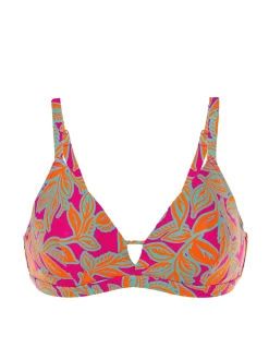 Haut de maillot de bain triangle avec armatures cachées - Imprimé Rose Ménara