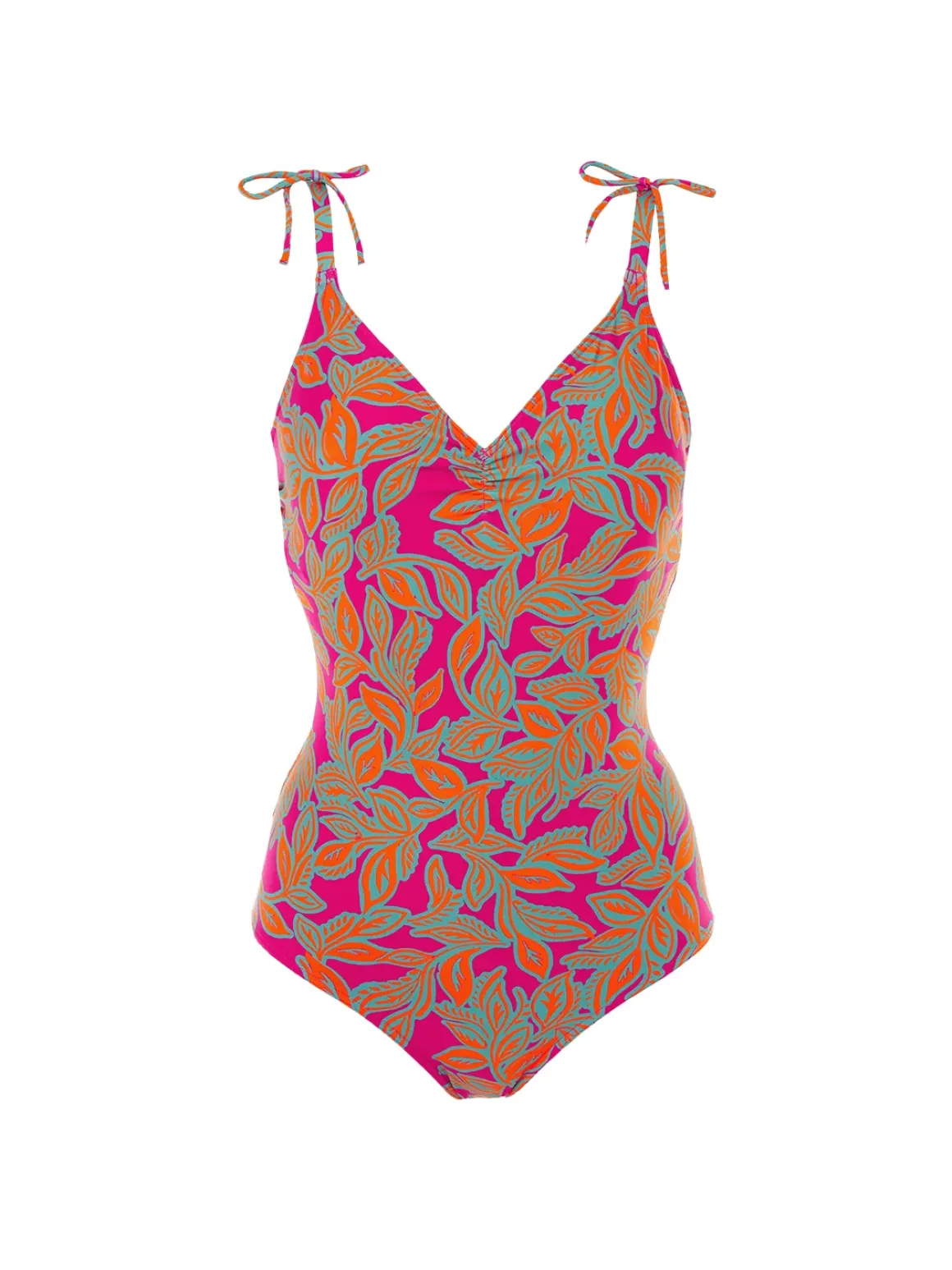 Maillot de bain 1 pièce bonnet mousse sans armature - Imprimé Rose Ménara