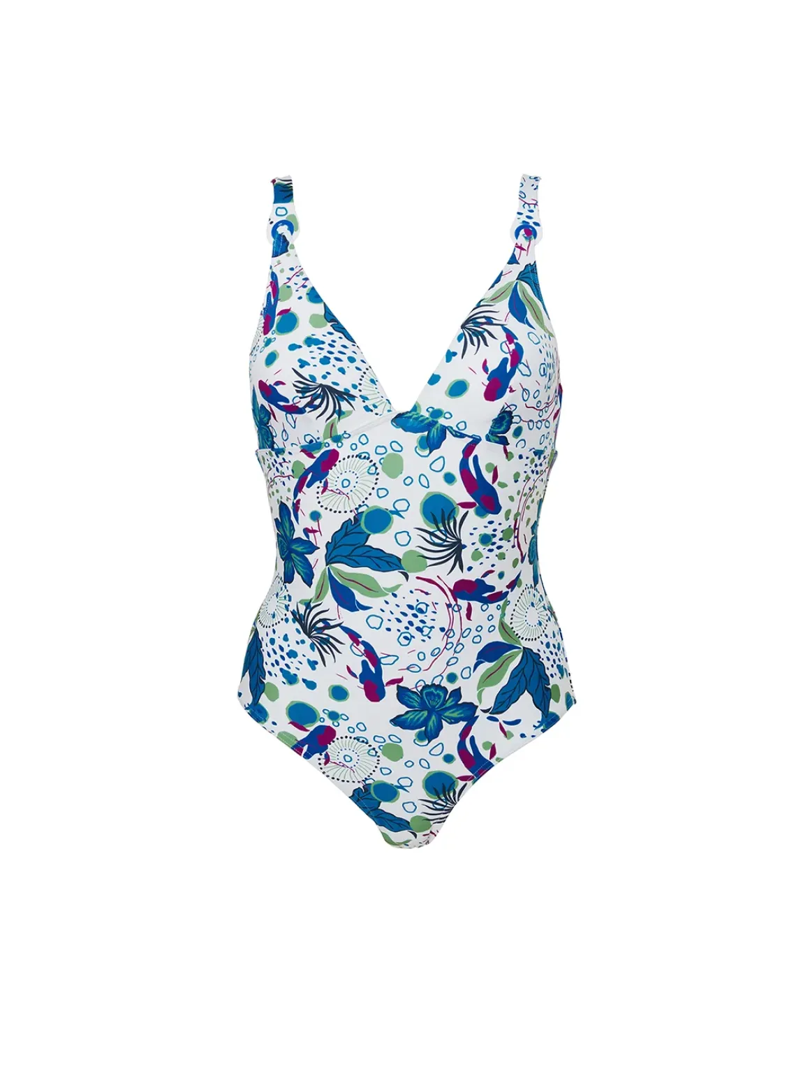 Maillot de bain 1 pièce de bain avec armatures cachées - Blanc Littoral