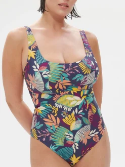 Maillot de bain 1 pièce de bain avec armatures - Imprimé Bleu Seaside