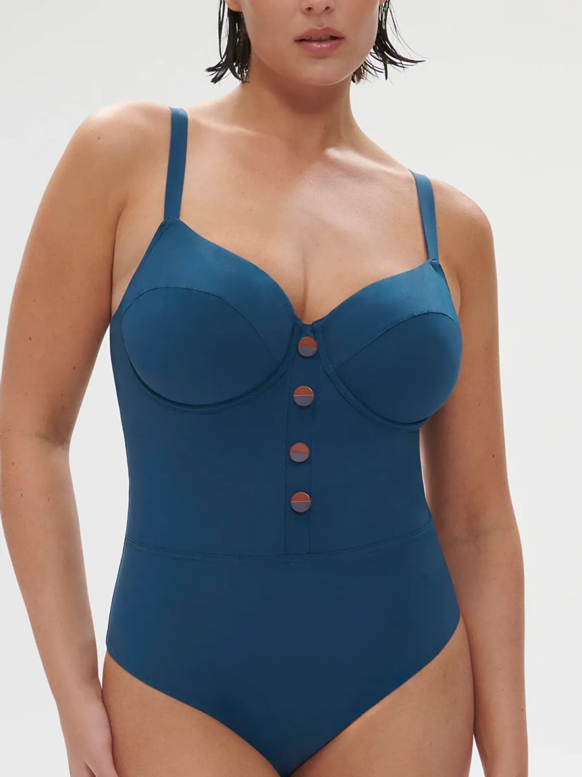 Maillot de bain 1 pièce de bain avec armatures - Bleu mystère