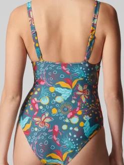 Maillot de bain 1 pièce de bain avec armatures cachées - Vert Lagune