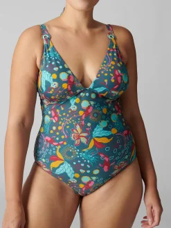 Maillot de bain 1 pièce de bain avec armatures cachées - Vert Lagune